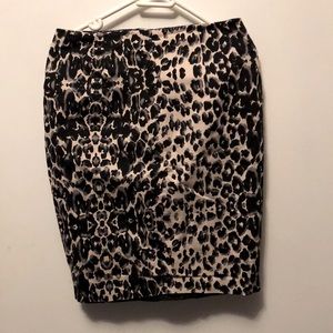 Leopard print pencil skirt
